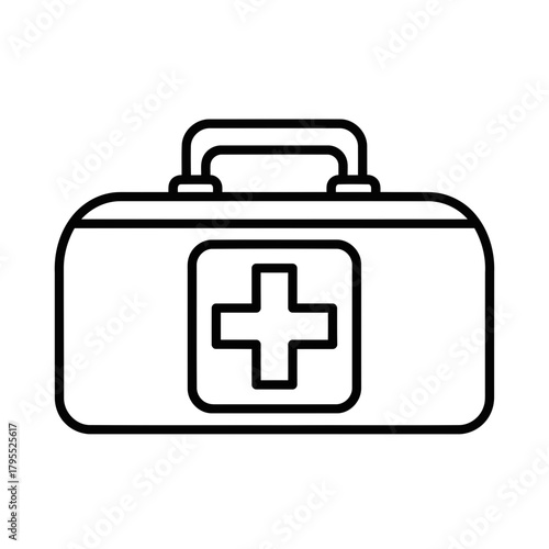 First aid kit medical bag with cross symbol