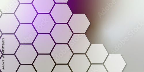 Abstract hexagonal pattern on gradient background. hexagonal pattern in shades of white, creating a modern 3D effect. abstract background with hexagons. smooth transitions between each white hexagon.