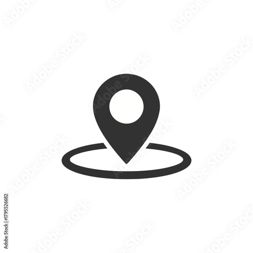 Location pin icon, indicating a point on a map or a destination