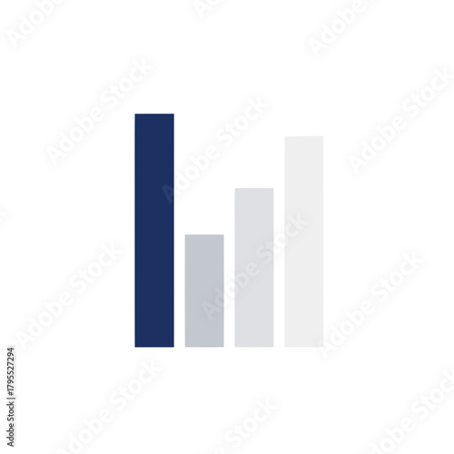 Free Download Bar chart with four bars of varying heights and colors - GFXLoad