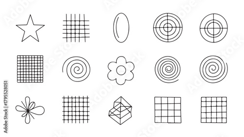 A set of colored vector web icons for communication, business, and design elements