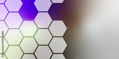 Abstract hexagonal pattern on gradient background. hexagonal pattern in shades of white, creating a modern 3D effect. abstract background with hexagons. smooth transitions between each white hexagon.