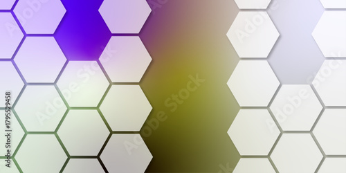 Abstract hexagonal pattern on gradient background. hexagonal pattern in shades of white, creating a modern 3D effect. abstract background with hexagons. smooth transitions between each white hexagon.