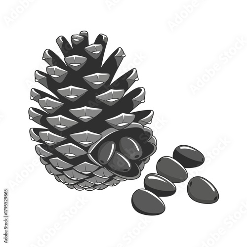 Pine cone with pine nuts