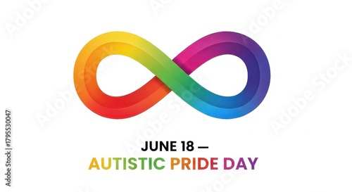 Autistic Pride Day Rainbow Infinity Symbol. Ai generation
