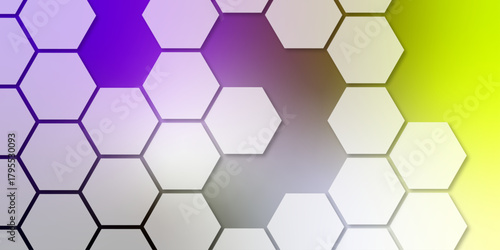 Abstract hexagonal pattern on gradient background. hexagonal pattern in shades of white, creating a modern 3D effect. abstract background with hexagons. smooth transitions between each white hexagon.