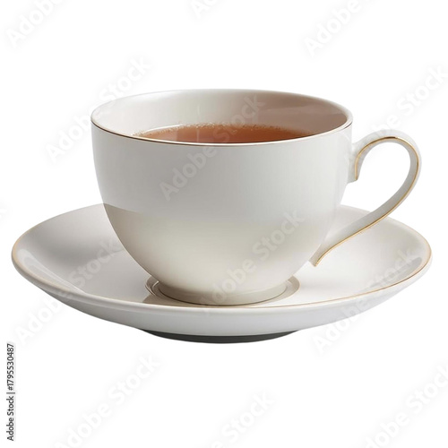 Tea Cup Front View Isolated on White Background – High-Resolution Studio Lighting Product Photo for Restaurant Branding and Mockup Design