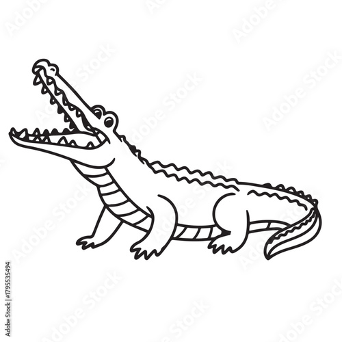 Crocodial line art vector