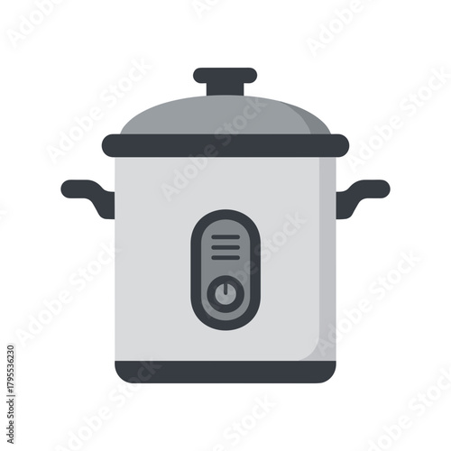 Modern electric pressure cooker in minimalist grey and black for kitchen cooking and healthy lifestyle