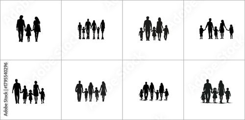 Silhouettes of family members