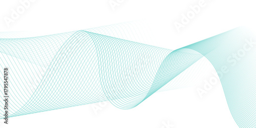 Dynamic minimal smoke sound line. Energy abstract smooth colorful gradient frequency isolated element creative blend. Science tech swirls with thin twisted connected vibration simple grid.	