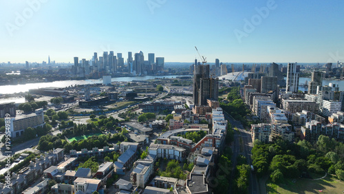 Fotografi Aerial drone photo of scenic village of Greenwich and Peninsula of Northern part