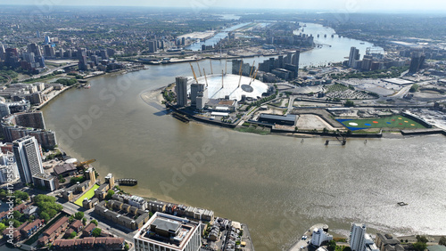 Photography Aerial drone photo of scenic village of Greenwich and Peninsula of Northern part
