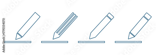 Edit text isolated icon, draw line pencil linear icon, editing content outline vector icon with editable stroke.