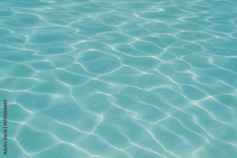 Fototapeta premium Calm turquoise water surface with gentle wave patterns reflecting sunlight. Concept of tranquility, relaxation, and natural beauty in aquatic environments.