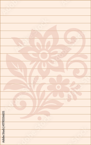 Vintage Floral stationery: An old-fashioned floral design gracefully graces the top of the stationary, evoking a sense of nostalgia. The paper lined adds a vintage aesthetic.