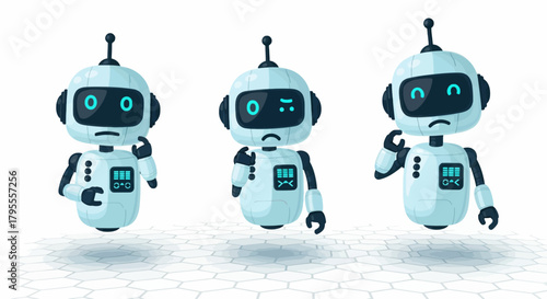 A retro blue robot toy character with a red heart on a white background symbolizes future technology and love