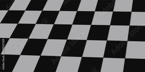 Black and white checkered floor tiles texture for background
