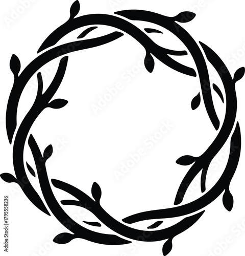 Illustrator crown of thorns religious concept easter lent silhouette vector