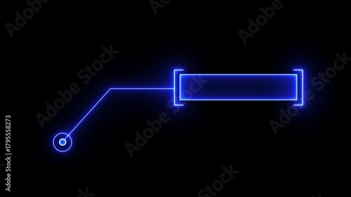 Animated callout lines for text and data. HUD element on a black background.Futuristic Glow HUD Callout Animation – Digital Six-Pack Motion Graphics on Black Screen