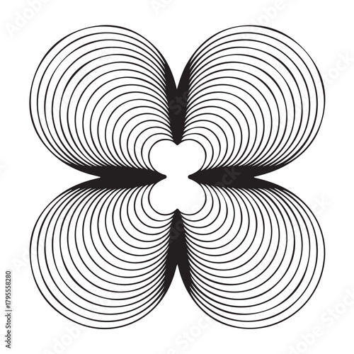 Abstract geometric pattern, a modern design with symmetrical shapes and intricate lines