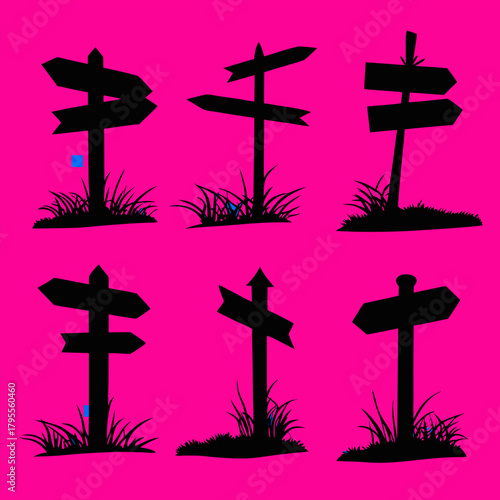 Different design of wooden signs