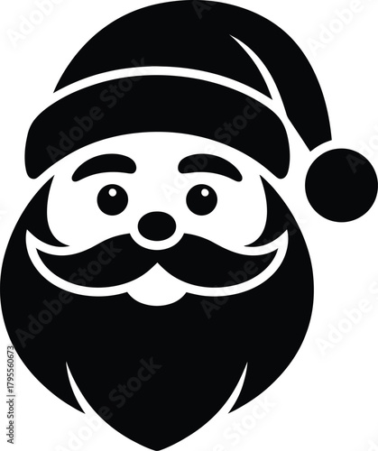 Santa claus vector illustration with beard and hat