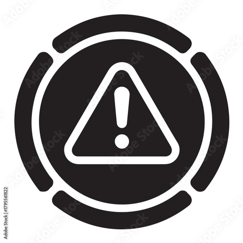 Warning sign with exclamation mark in a triangle, alerting to potential hazard