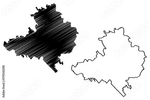 Straseni District (Republic of Moldova, Administrative divisions of Moldova) map vector illustration, scribble sketch Straseni map