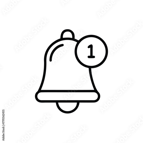 Bell With Notification Dot Alert Line Icon