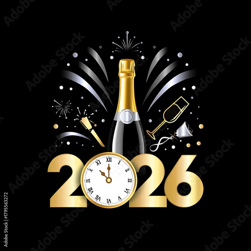 Celebrating the arrival of 2026 with champagne, fireworks, and a festive toast to new beginnings