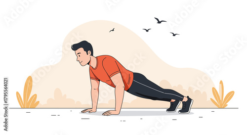 Man doing push up