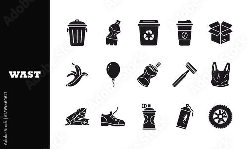 Collection of waste and discarded items symbolizing pollution and environmental concern