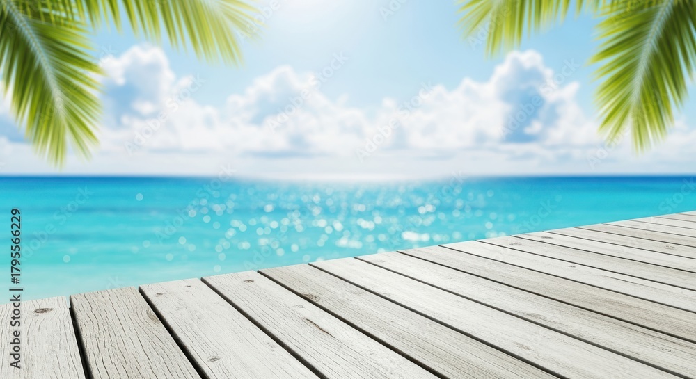 Fototapeta premium tropical beach with wooden pier