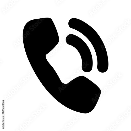 Ringing phone icon symbolizing communication and contact Vector, illustration