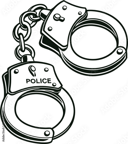 vector illustration of handcuffs