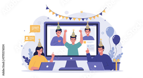 Online Birthday Party Celebration with Friends