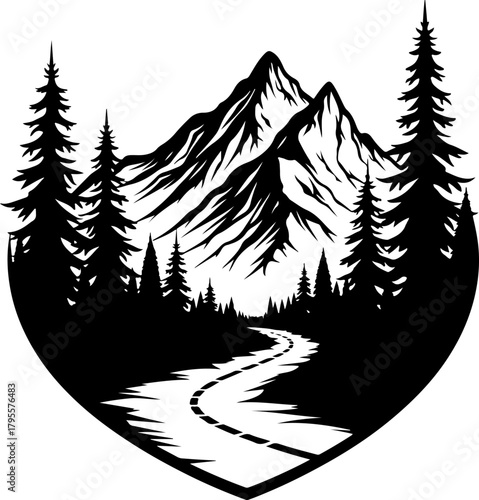 Mountain Hiking Silhouette SVG | Adventure Trekker Vector Design