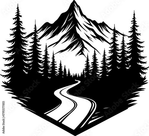 Mountain Hiking Silhouette SVG | Adventure Trekker Vector Design