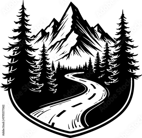 Mountain Hiking Silhouette SVG | Adventure Trekker Vector Design