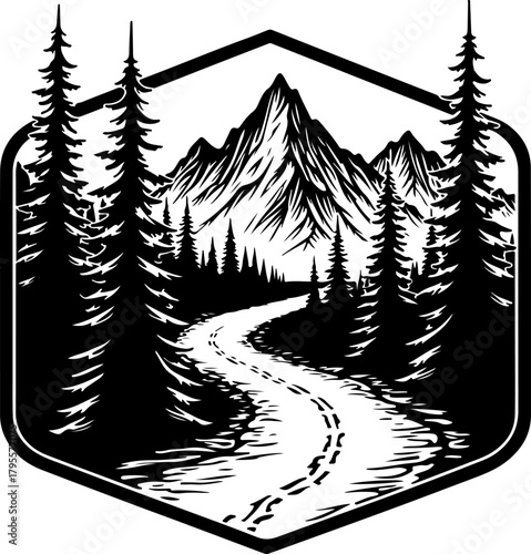 Mountain Hiking Silhouette SVG | Adventure Trekker Vector Design