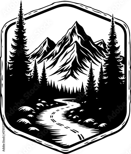 Mountain Hiking Silhouette SVG | Adventure Trekker Vector Design
