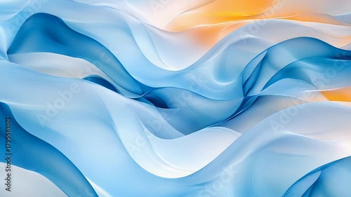 Wallpaper Mural Flowing blue and orange abstract waves background design Torontodigital.ca