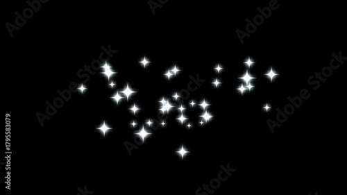 Wallpaper Mural Star twinkling, stars shine effect, glowing glitter burst sparkle effect overlay, blinking light effect on black background, particle magic tail sparkling glitter star dust trail loop animation. 4k Torontodigital.ca