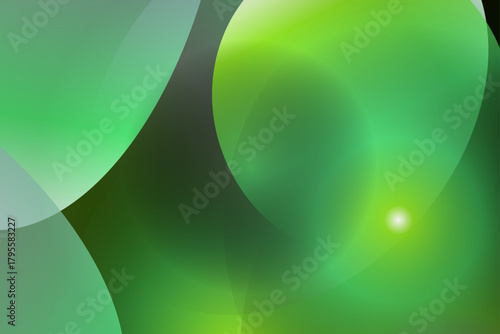 Abstract green sphere swirls