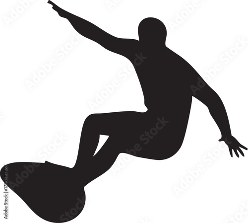 Surfboard Male Front View Silhouette