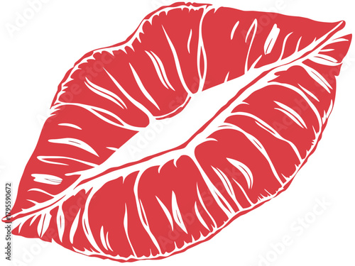 red lips isolated on white background