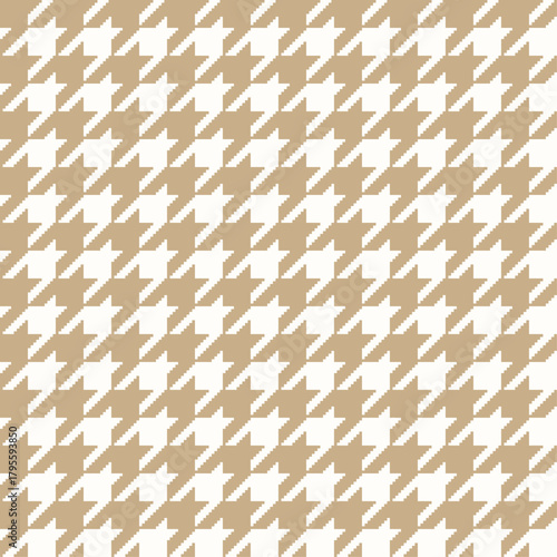 Brown, beige seamless abstract geometric Houndstooth pixel pattern, repeat seamless pattern