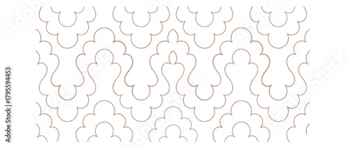 Elegant seamless pattern with stylized floral shapes in a neutral color palette