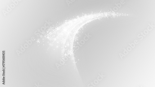 Abstract glowing energy trail with sparkling particles isolated on transparent background